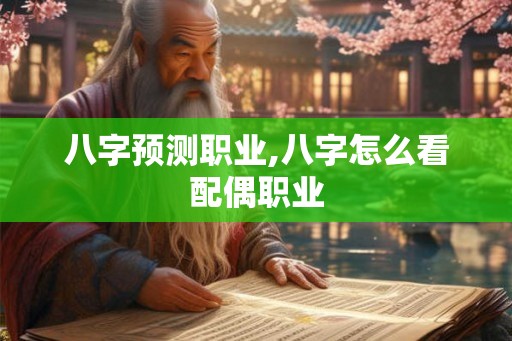 八字预测职业,八字怎么看配偶职业