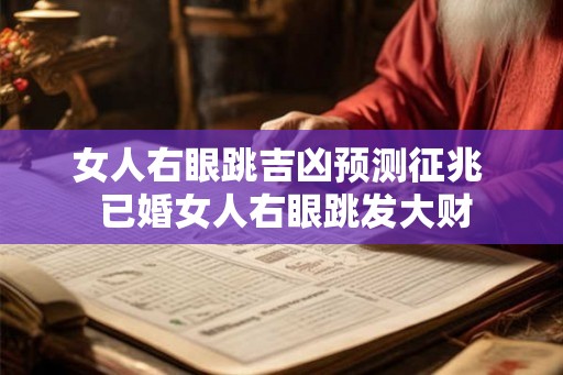 女人右眼跳吉凶预测征兆  已婚女人右眼跳发大财