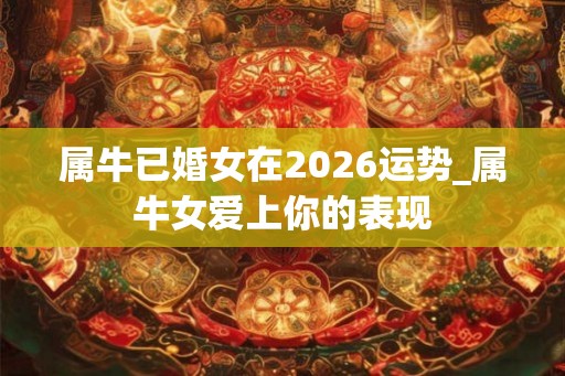 属牛已婚女在2026运势_属牛女爱上你的表现