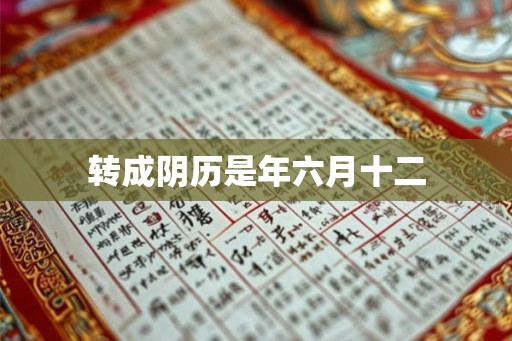转成阴历是年六月十二