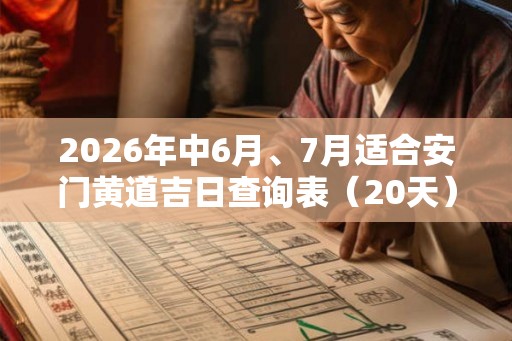 2026年中6月、7月适合安门黄道吉日查询表（20天）