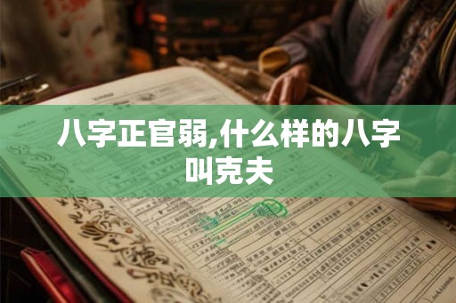 八字正官弱,什么样的八字叫克夫