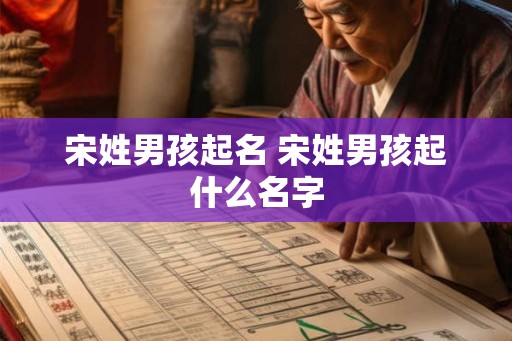 宋姓男孩起名 宋姓男孩起什么名字
