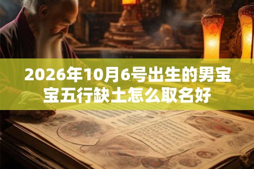 2026年10月6号出生的男宝宝五行缺土怎么取名好