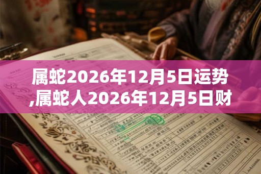属蛇2026年12月5日运势,属蛇人2026年12月5日财运,生肖蛇2026年12月5日运势