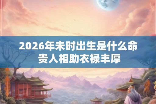 2026年未时出生是什么命 贵人相助衣禄丰厚 2026年未时出生是什么命 贵人相助衣禄丰厚