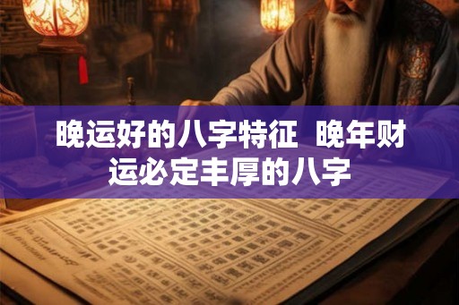 晚运好的八字特征  晚年财运必定丰厚的八字