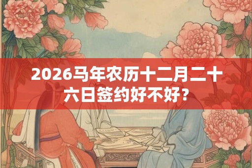 2026马年农历十二月二十六日签约好不好？