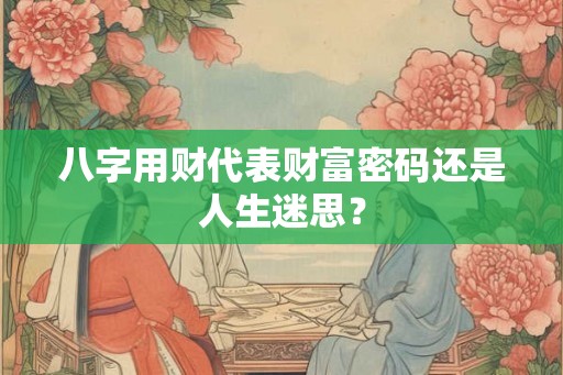八字用财代表财富密码还是人生迷思？