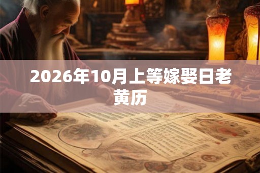 2026年10月上等嫁娶日老黄历