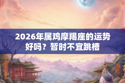 2026年属鸡摩羯座的运势好吗?暂时不宜跳槽 2026年属鸡摩羯座的运势好吗?暂时不宜跳槽