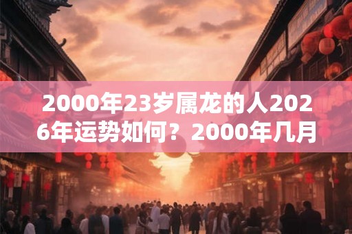 2000年23岁属龙的人2026年运势如何？2000年几月龙命苦