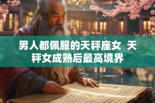 男人都佩服的天秤座女  天秤女成熟后最高境界