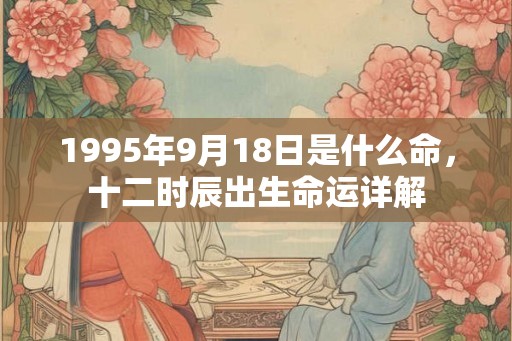 1995年9月18日是什么命，十二时辰出生命运详解