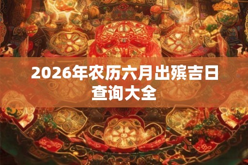2026年农历六月出殡吉日查询大全