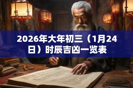 2026年大年初三（1月24日）时辰吉凶一览表