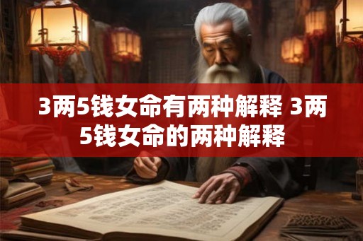 3两5钱女命有两种解释 3两5钱女命的两种解释
