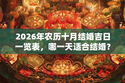 2026年农历十月结婚吉日一览表，哪一天适合结婚？