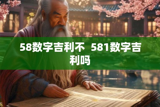 58数字吉利不 581数字吉利吗 58数字吉利不 581数字吉利吗