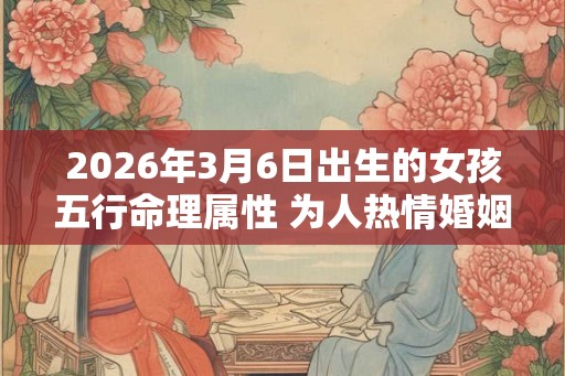2026年3月6日出生的女孩五行命理属性 为人热情婚姻好 2026年3月6日出生的女孩五行命理属性 为人热情婚姻好
