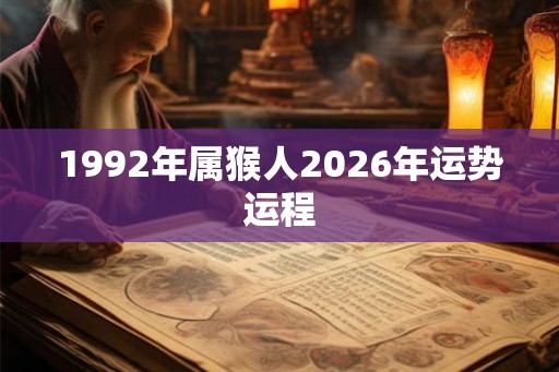 1992年属猴人2026年运势运程