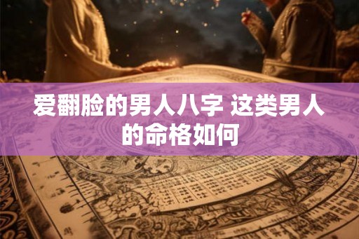 爱翻脸的男人八字 这类男人的命格如何