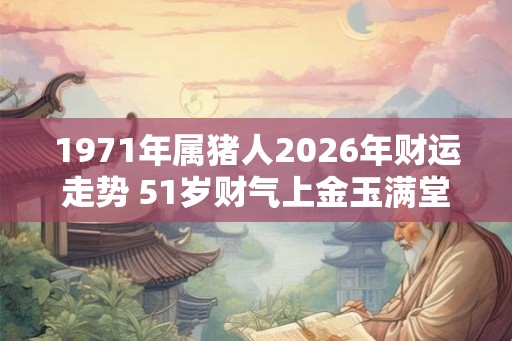 1971年属猪人2026年财运走势 51岁财气上金玉满堂