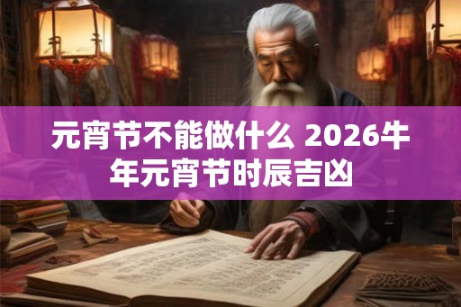 元宵节不能做什么 2026牛年元宵节时辰吉凶