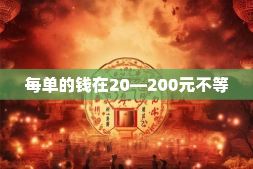 每单的钱在20—200元不等