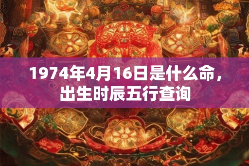 1974年4月16日是什么命，出生时辰五行查询