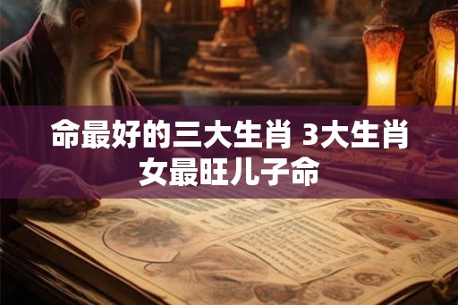 命最好的三大生肖 3大生肖女最旺儿子命