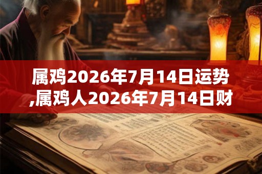 属鸡2026年7月14日运势,属鸡人2026年7月14日财运,生肖鸡2026年7月14日运势