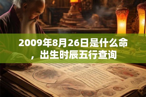 2009年8月26日是什么命，出生时辰五行查询