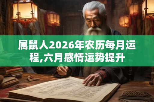 属鼠人2026年农历每月运程,六月感情运势提升