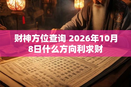 财神方位查询 2026年10月8日什么方向利求财