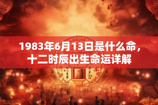 1983年6月13日是什么命，十二时辰出生命运详解