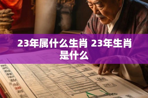 23年属什么生肖 23年生肖是什么