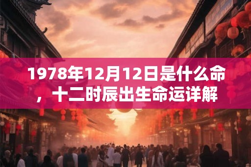 1978年12月12日是什么命，十二时辰出生命运详解