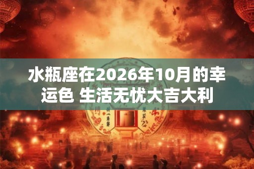 水瓶座在2026年10月的幸运色 生活无忧大吉大利