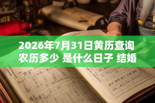 2026年7月31日黄历查询 农历多少 是什么日子 结婚吉时