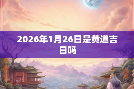 2026年1月26日是黄道吉日吗