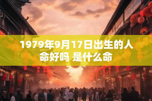 1979年9月17日出生的人命好吗 是什么命
