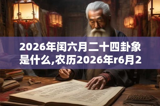 2026年闰六月二十四卦象是什么,农历2026年r6月24日卦象