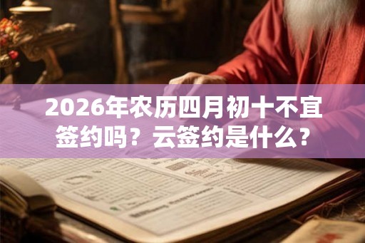 2026年农历四月初十不宜签约吗？云签约是什么？