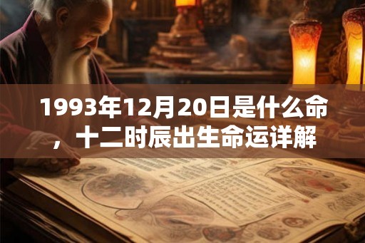 1993年12月20日是什么命，十二时辰出生命运详解