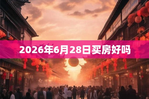 2026年6月28日买房好吗