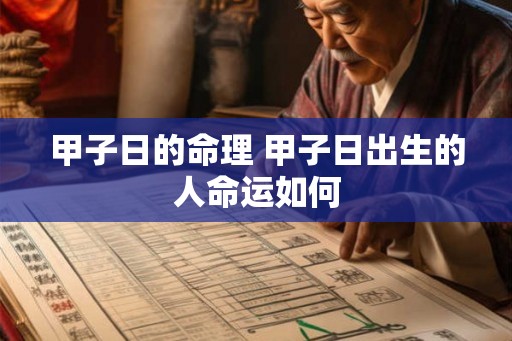 甲子日的命理 甲子日出生的人命运如何