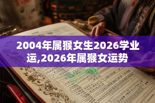 2004年属猴女生2026学业运,2026年属猴女运势