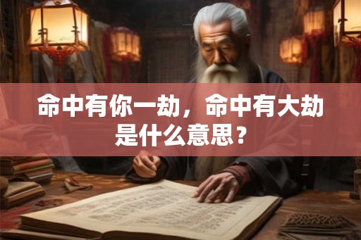 命中有你一劫，命中有大劫是什么意思？