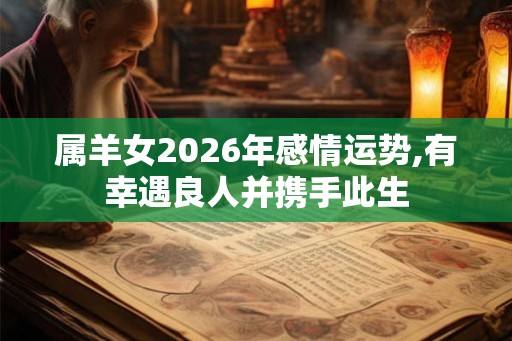 属羊女2026年感情运势,有幸遇良人并携手此生 属羊女2026年感情运势,有幸遇良人并携手此生